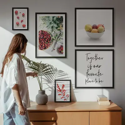 Set de tablouri decorative pentru perete compoziții cu fructe și plante