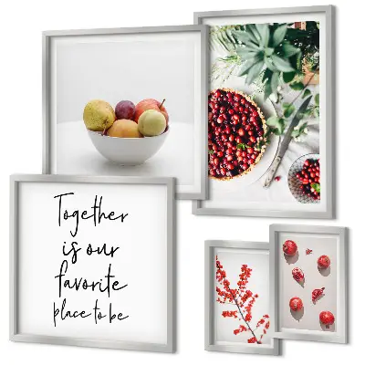 Set de tablouri decorative pentru perete compoziții cu fructe și plante