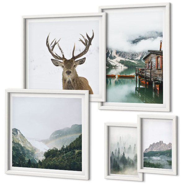 Polyptic înrămat Peisaje naturale montane