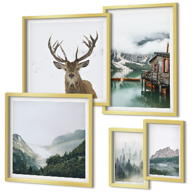 Polyptic înrămat Peisaje naturale montane