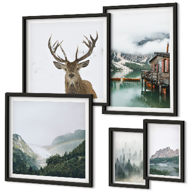 Polyptic înrămat Peisaje naturale montane