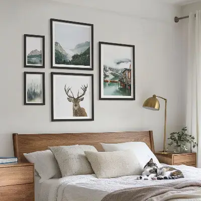 Tablou triptic înrămat cu peisaje naturale montane