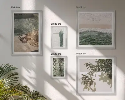Set de tablouri decorative de perete relaxare cu apă și plante de vară