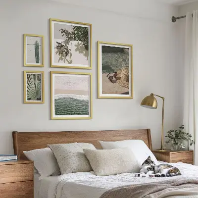 Set de tablouri decorative de perete relaxare cu apă și plante de vară