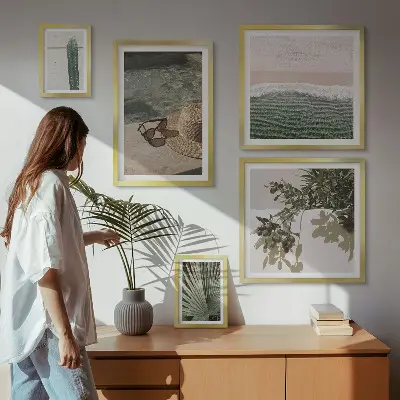 Set de tablouri decorative de perete relaxare cu apă și plante de vară