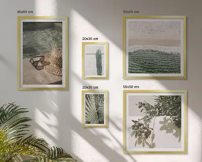 Set de tablouri decorative de perete relaxare cu apă și plante de vară