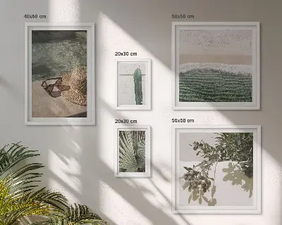 Set de tablouri decorative de perete relaxare cu apă și plante de vară