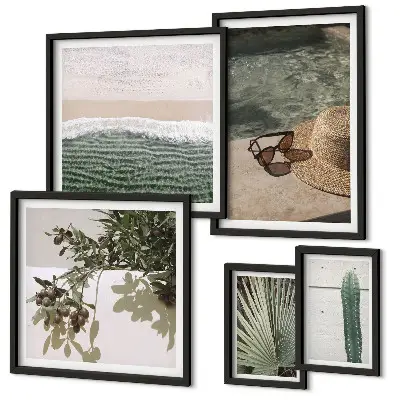 Set de tablouri decorative de perete relaxare cu apă și plante de vară