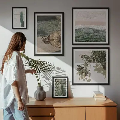 Set de tablouri decorative de perete relaxare cu apă și plante de vară