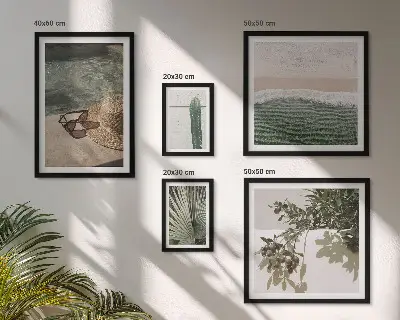 Set de tablouri decorative de perete relaxare cu apă și plante de vară