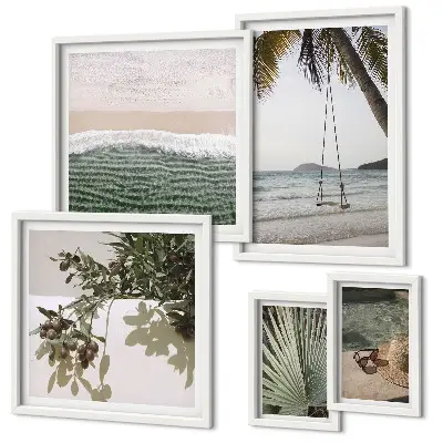 Tablou triptic înrămat plaje tropicale într-o armonie naturală
