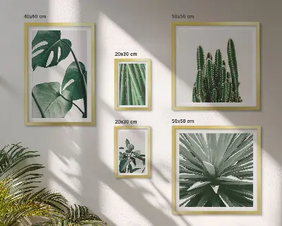 Set de tablouri decorative pentru perete cu model de plante tropicale verzi