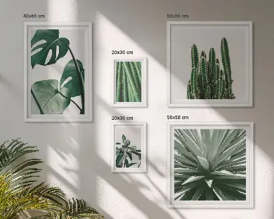Set de tablouri decorative pentru perete cu model de plante tropicale verzi