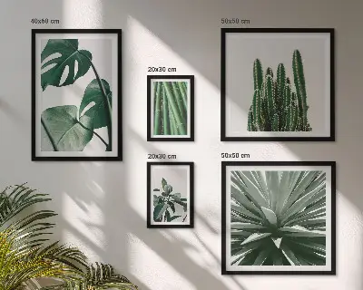 Set de tablouri decorative pentru perete cu model de plante tropicale verzi