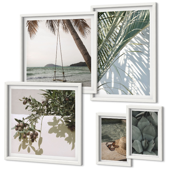 Polyptic înrămat Plante tropicale relaxante