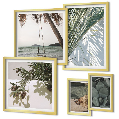 Polyptic înrămat Plante tropicale relaxante