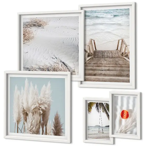 Set tablouri decorative de perete cu vederi la plajă și natură