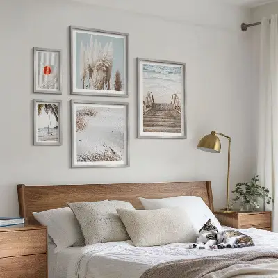 Set tablouri decorative de perete cu vederi la plajă și natură