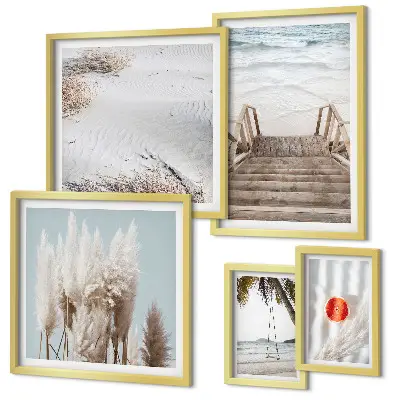 Set tablouri decorative de perete cu vederi la plajă și natură