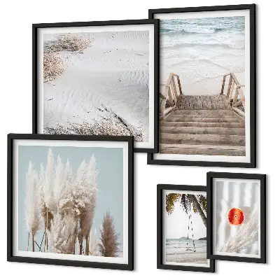 Set tablouri decorative de perete cu vederi la plajă și natură