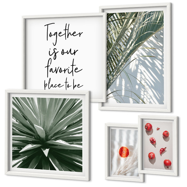 Decorațiune de perete set tablouri Stil boho, plante, fructe, tropice