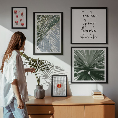 Decorațiune de perete set tablouri Stil boho, plante, fructe, tropice