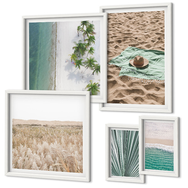 Decorațiune de perete set tablouri Vederi la plaja tropicală