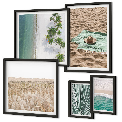 Decorațiune de perete set tablouri Vederi la plaja tropicală