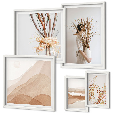 Decorațiune de perete set tablouri Peisaje elegante cu plante boho