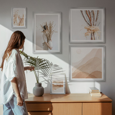 Decorațiune de perete set tablouri Peisaje elegante cu plante boho