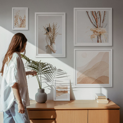 Decorațiune de perete set tablouri Peisaje elegante cu plante boho