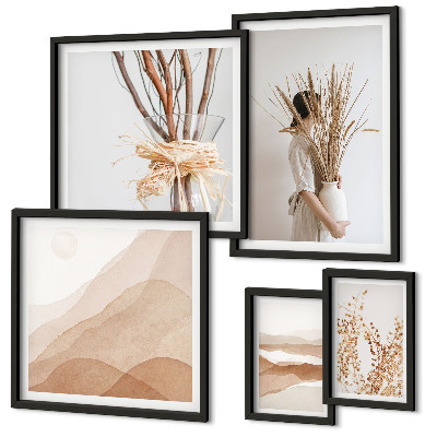 Decorațiune de perete set tablouri Peisaje elegante cu plante boho