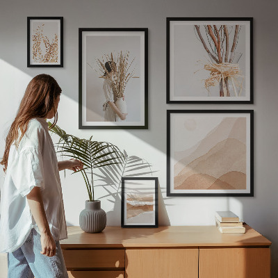 Decorațiune de perete set tablouri Peisaje elegante cu plante boho