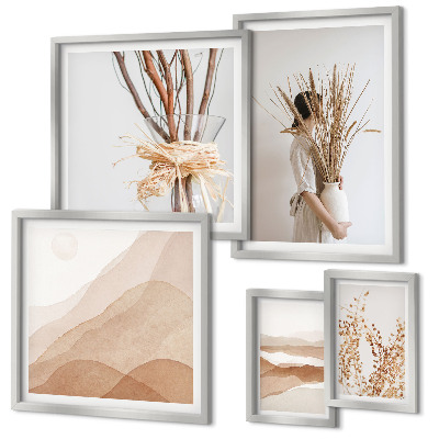 Decorațiune de perete set tablouri Peisaje elegante cu plante boho
