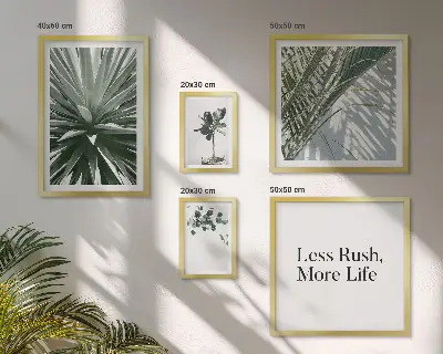 Set de tablouri decorative cu model de frunze verzi în stil modern