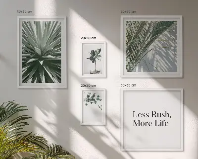 Set de tablouri decorative cu model de frunze verzi în stil modern