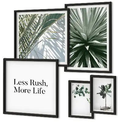 Set de tablouri decorative cu model de frunze verzi în stil modern