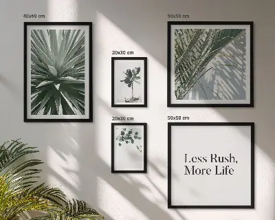 Set de tablouri decorative cu model de frunze verzi în stil modern
