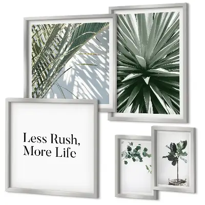 Set de tablouri decorative cu model de frunze verzi în stil modern