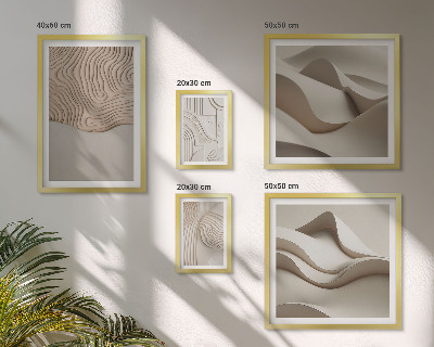 Polyptic înrămat Modele abstracte bej