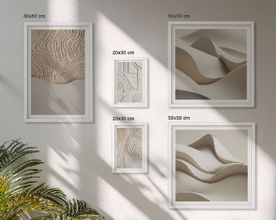 Polyptic înrămat Modele abstracte bej