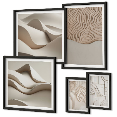 Polyptic înrămat Modele abstracte bej
