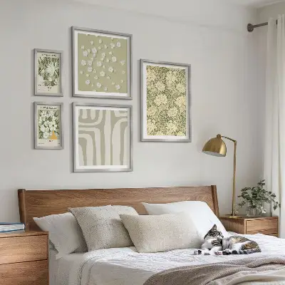 Set de tablouri decorative pentru perete cu plante în stil boho și flori