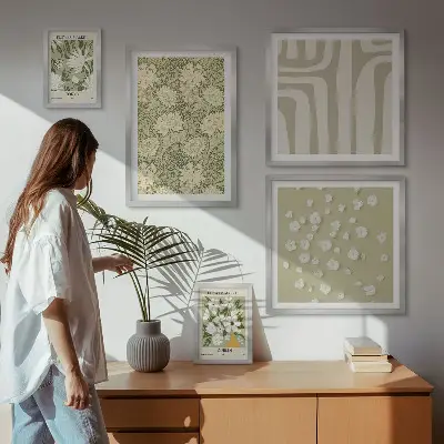Set de tablouri decorative pentru perete cu plante în stil boho și flori