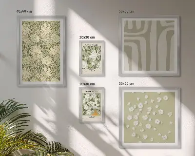 Set de tablouri decorative pentru perete cu plante în stil boho și flori