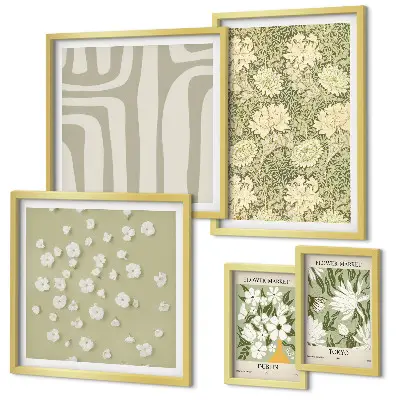 Set de tablouri decorative pentru perete cu plante în stil boho și flori