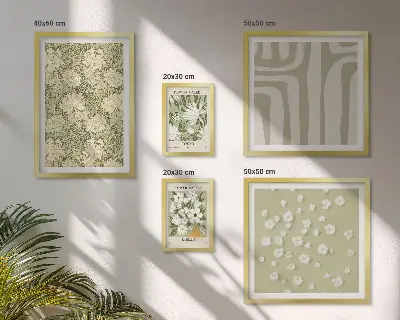 Set de tablouri decorative pentru perete cu plante în stil boho și flori
