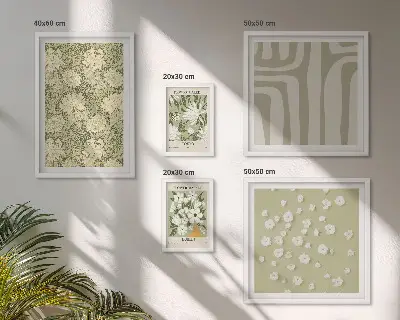 Set de tablouri decorative pentru perete cu plante în stil boho și flori