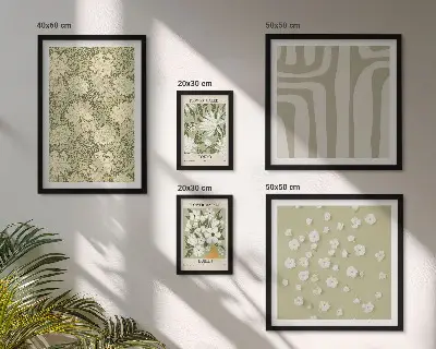 Set de tablouri decorative pentru perete cu plante în stil boho și flori