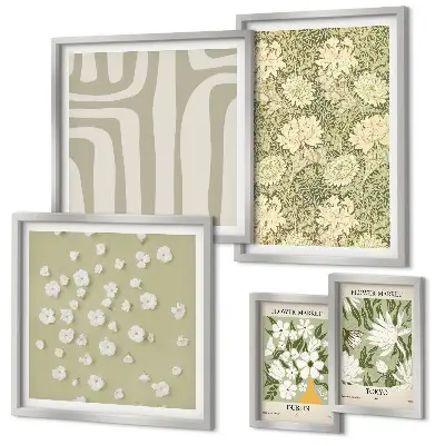 Set de tablouri decorative pentru perete cu plante în stil boho și flori
